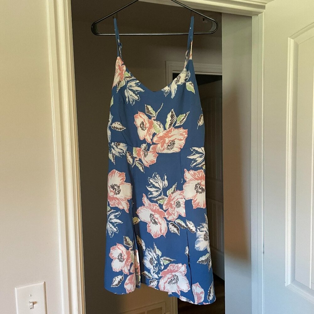 French Connection Size 8 blue flower mini dress